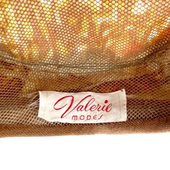 Vintage Valerie Modes Draped Turban Pillbox Hat – Metallic Gold & Bronze Brocade - Picture 11 of 16